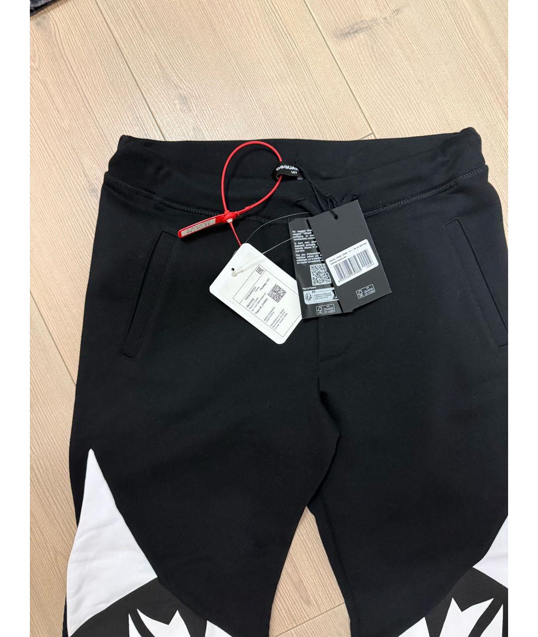 DSQUARED2 Черные хлопковые брюки и шорты, фото 3