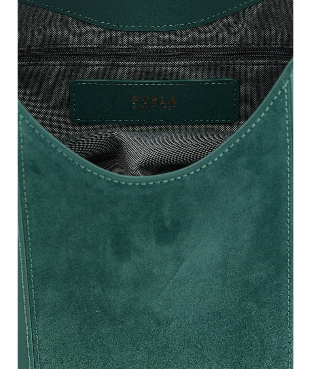 FURLA Зеленая кожаная сумка через плечо, фото 4