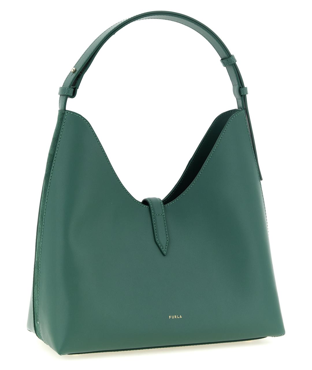 FURLA Зеленая кожаная сумка через плечо, фото 2