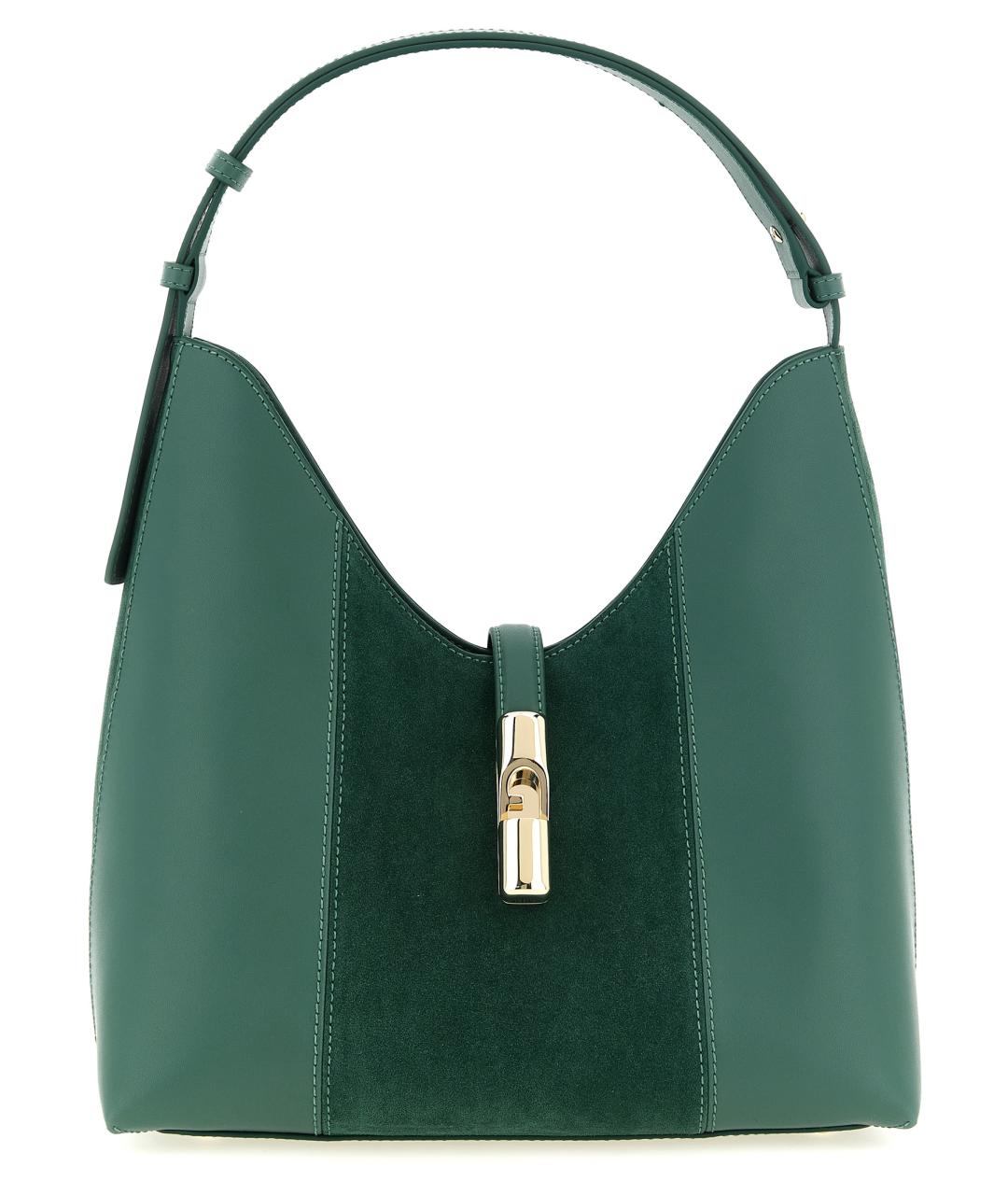 FURLA Зеленая кожаная сумка через плечо, фото 1