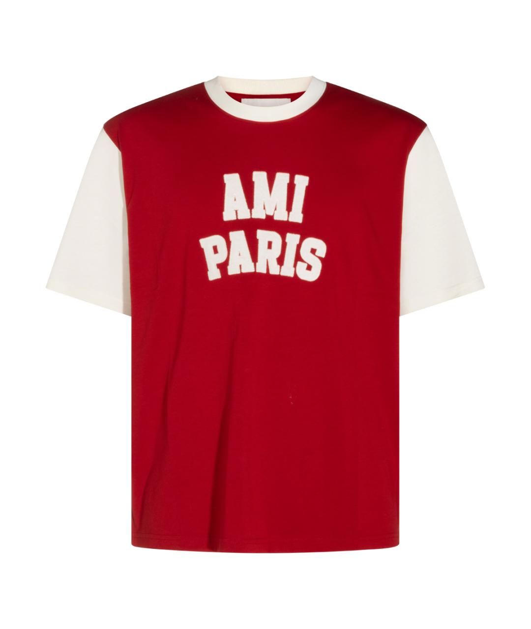 Ami Paris Красная хлопковая футболка, фото 1