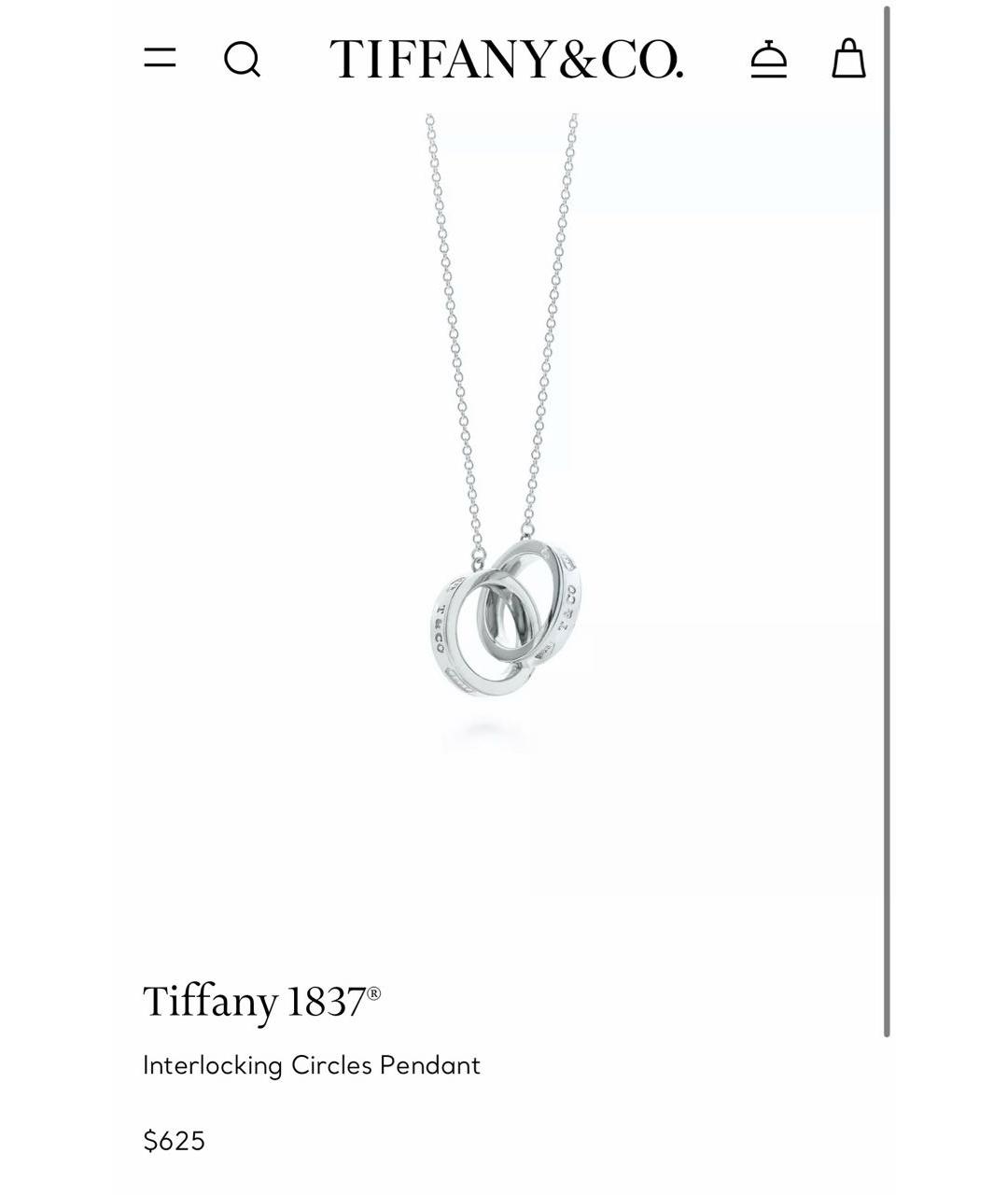 TIFFANY&CO Серебряное серебряное колье, фото 3
