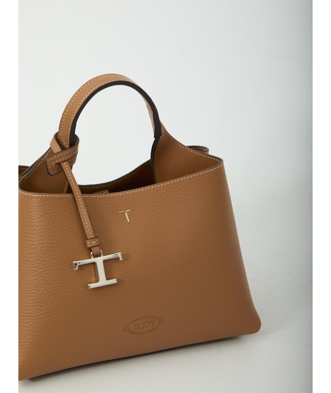 TOD'S Коричневая кожаная сумка через плечо, фото 4
