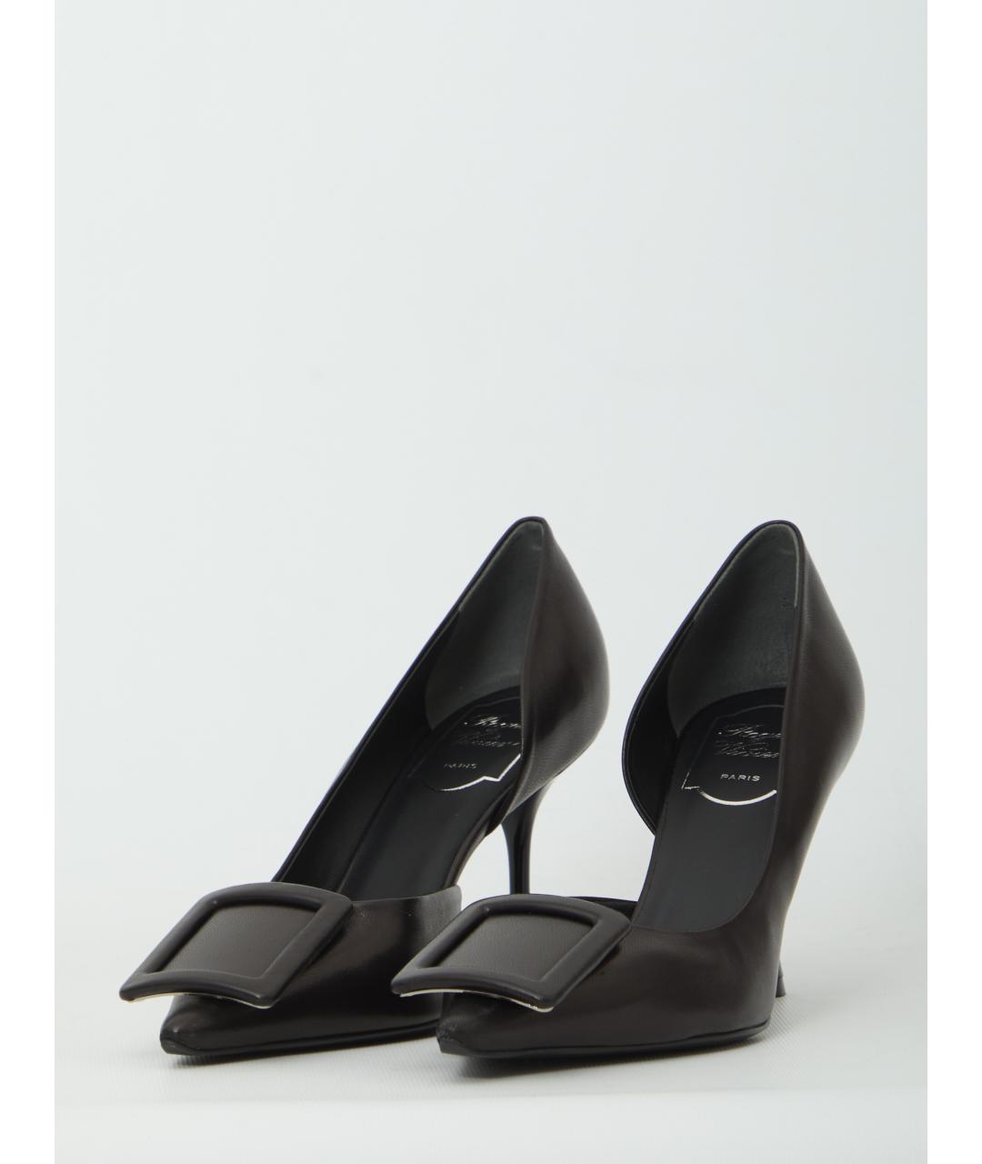 ROGER VIVIER Черные кожаные туфли, фото 2