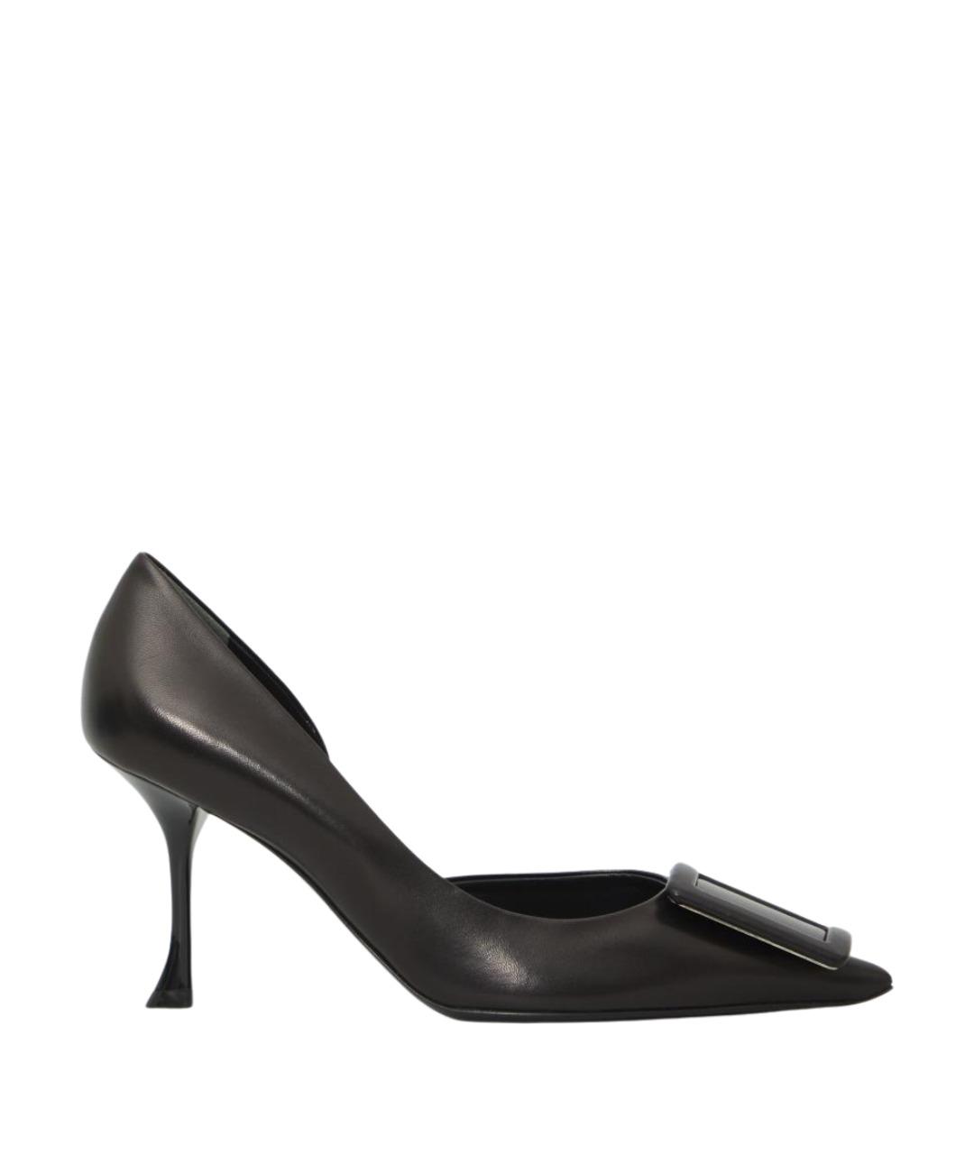 ROGER VIVIER Черные кожаные туфли, фото 1