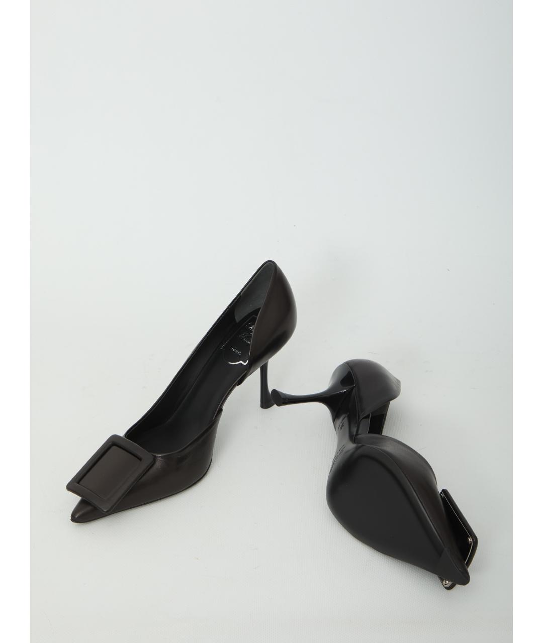 ROGER VIVIER Черные кожаные туфли, фото 5
