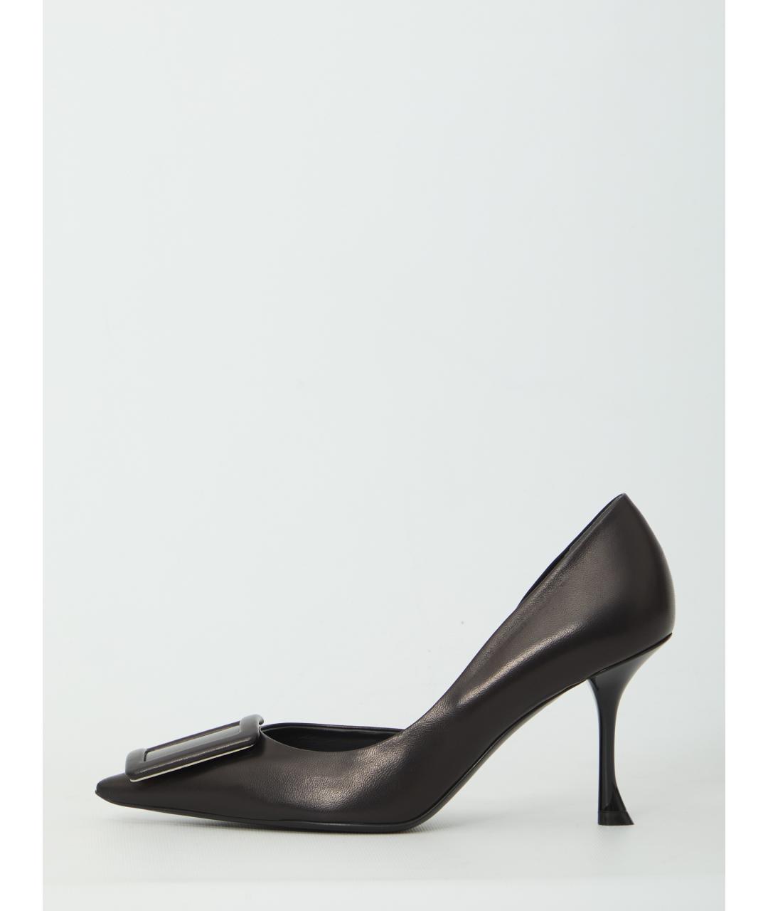 ROGER VIVIER Черные кожаные туфли, фото 4