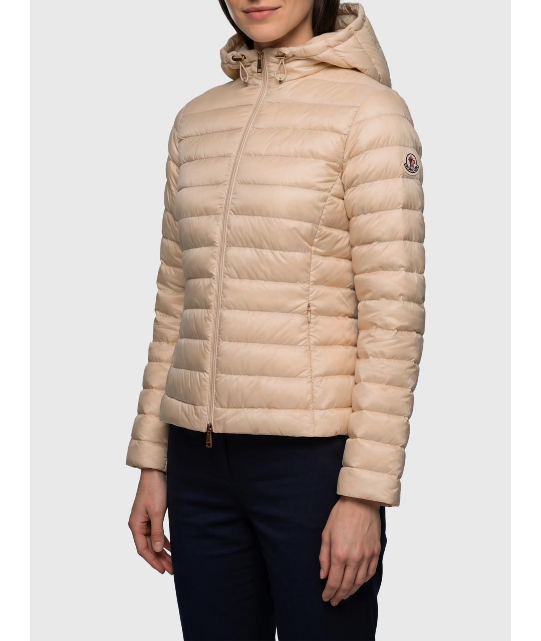 MONCLER Бежевая полиамидовая куртка, фото 3