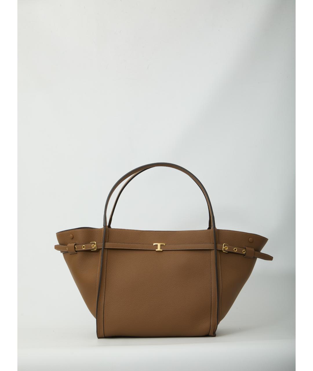 TOD'S Коричневая кожаная сумка тоут, фото 5