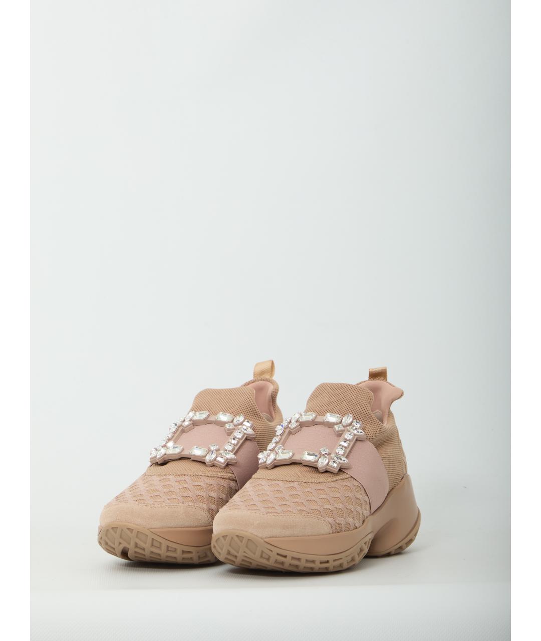 ROGER VIVIER Бежевые текстильные кроссовки, фото 2