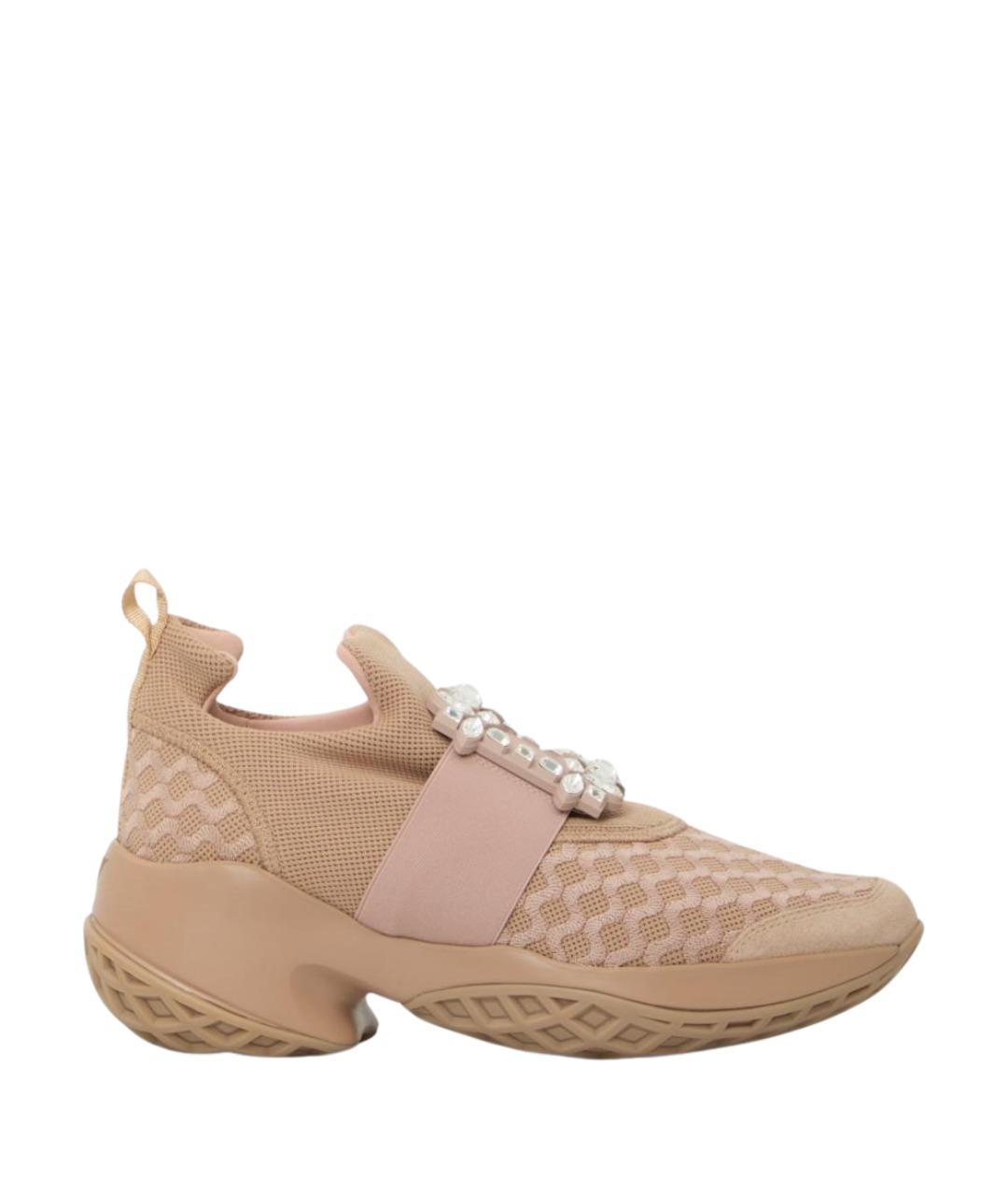 ROGER VIVIER Бежевые текстильные кроссовки, фото 1