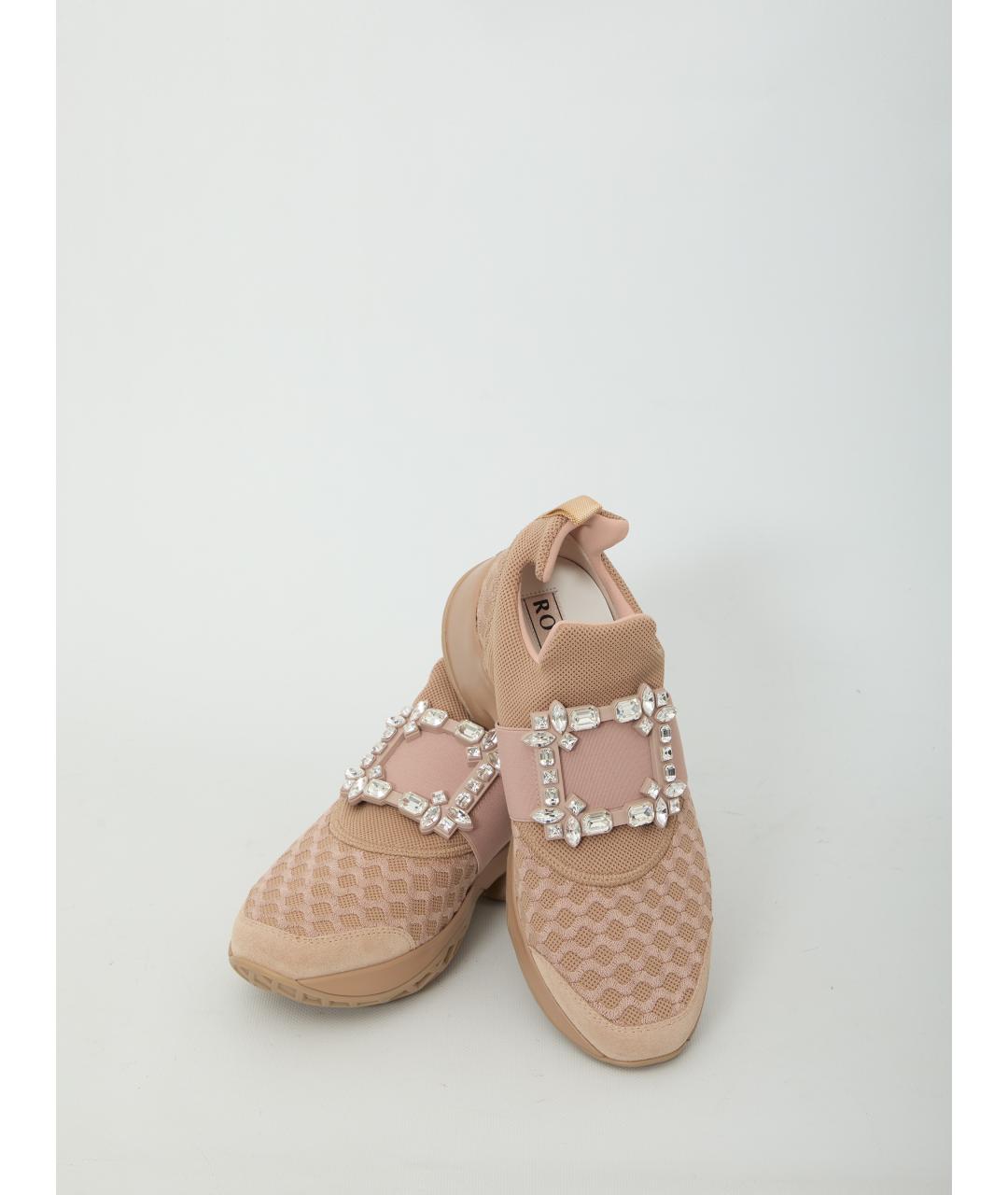 ROGER VIVIER Бежевые текстильные кроссовки, фото 5