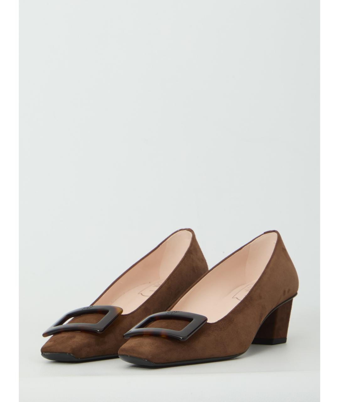 ROGER VIVIER Коричневые кожаные туфли, фото 2