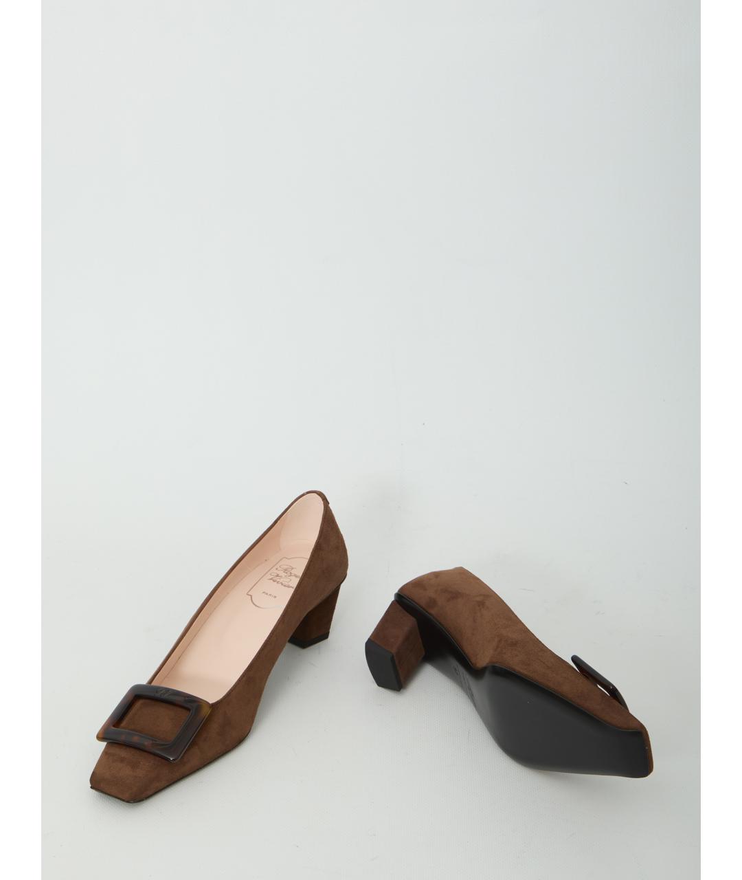 ROGER VIVIER Коричневые кожаные туфли, фото 5
