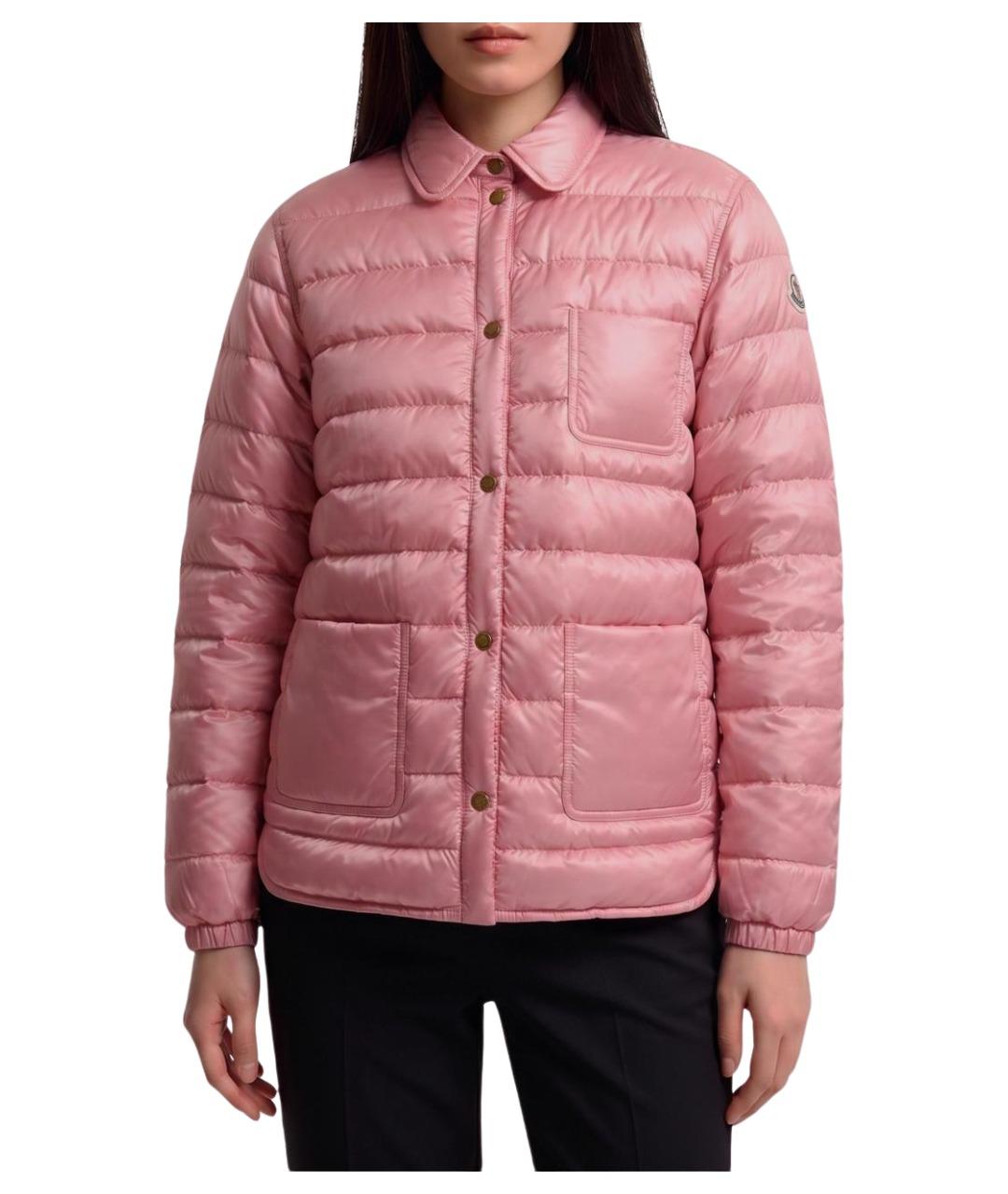 MONCLER Розовая полиамидовая куртка, фото 1