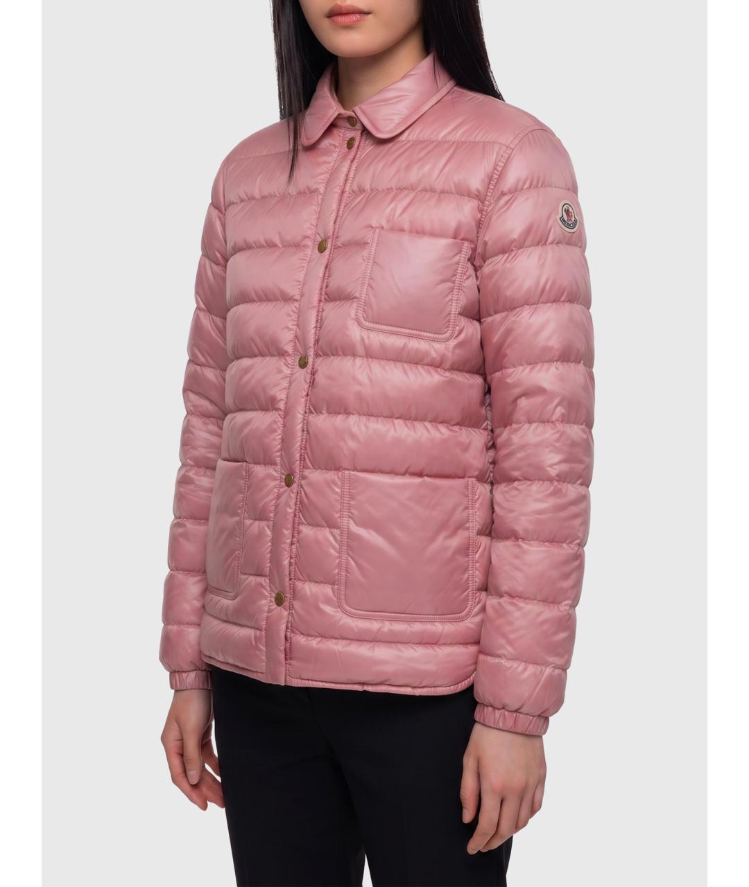 MONCLER Розовая полиамидовая куртка, фото 3