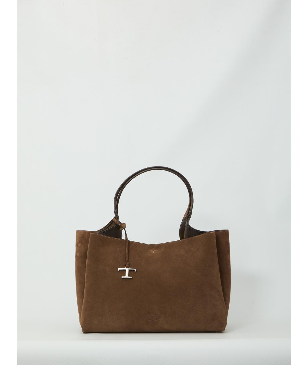 TOD'S Коричневая замшевая сумка тоут, фото 6