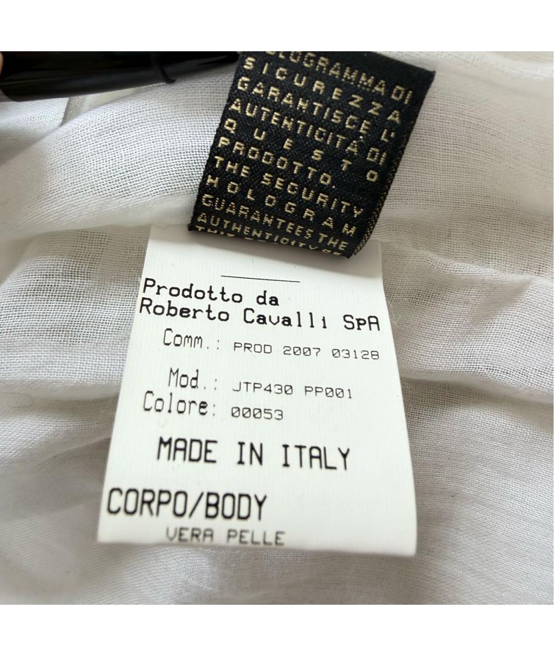ROBERTO CAVALLI Белая кожаная куртка, фото 5