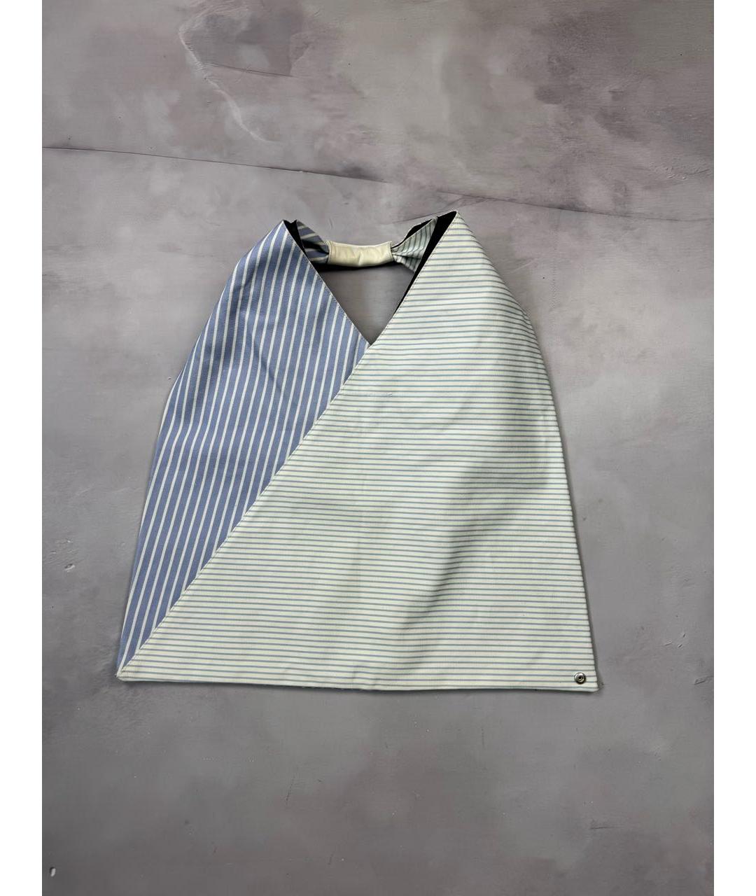 MM6 MAISON MARGIELA Голубая тканевая сумка тоут, фото 9