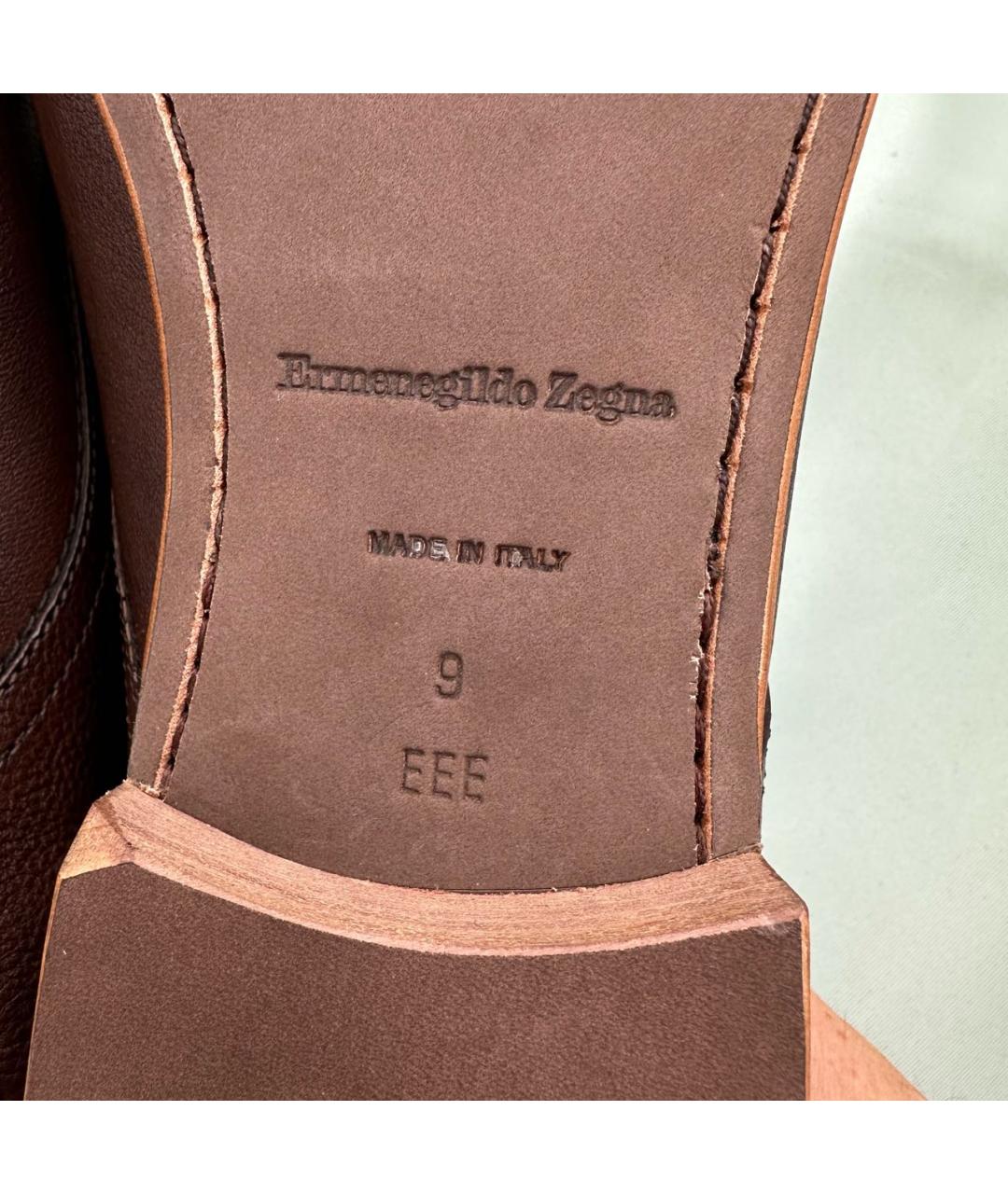 ERMENEGILDO ZEGNA XXX Коричневые кожаные туфли, фото 6
