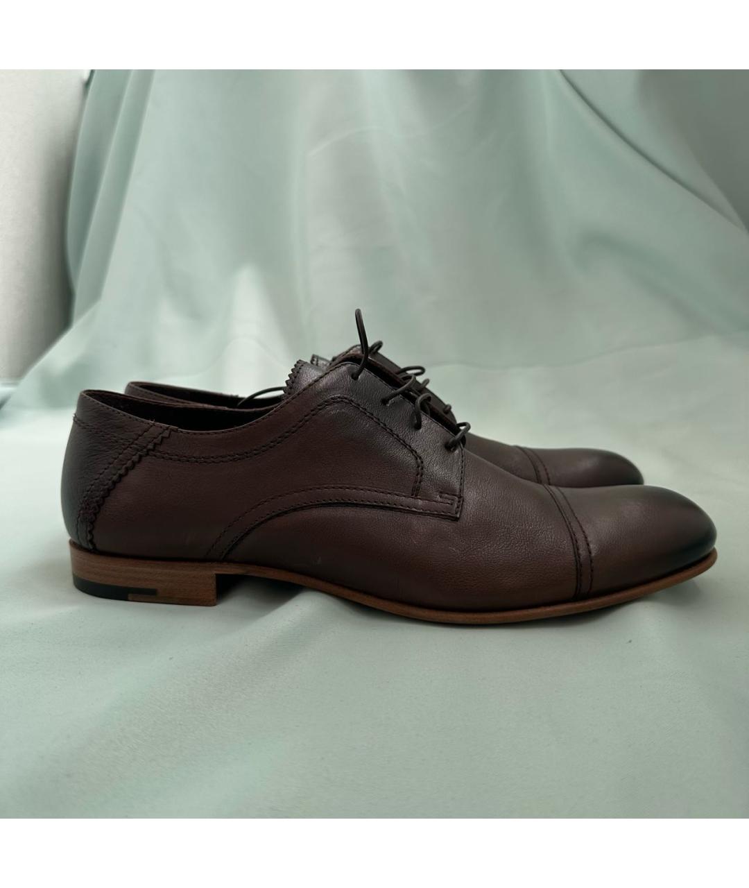 ERMENEGILDO ZEGNA XXX Коричневые кожаные туфли, фото 9