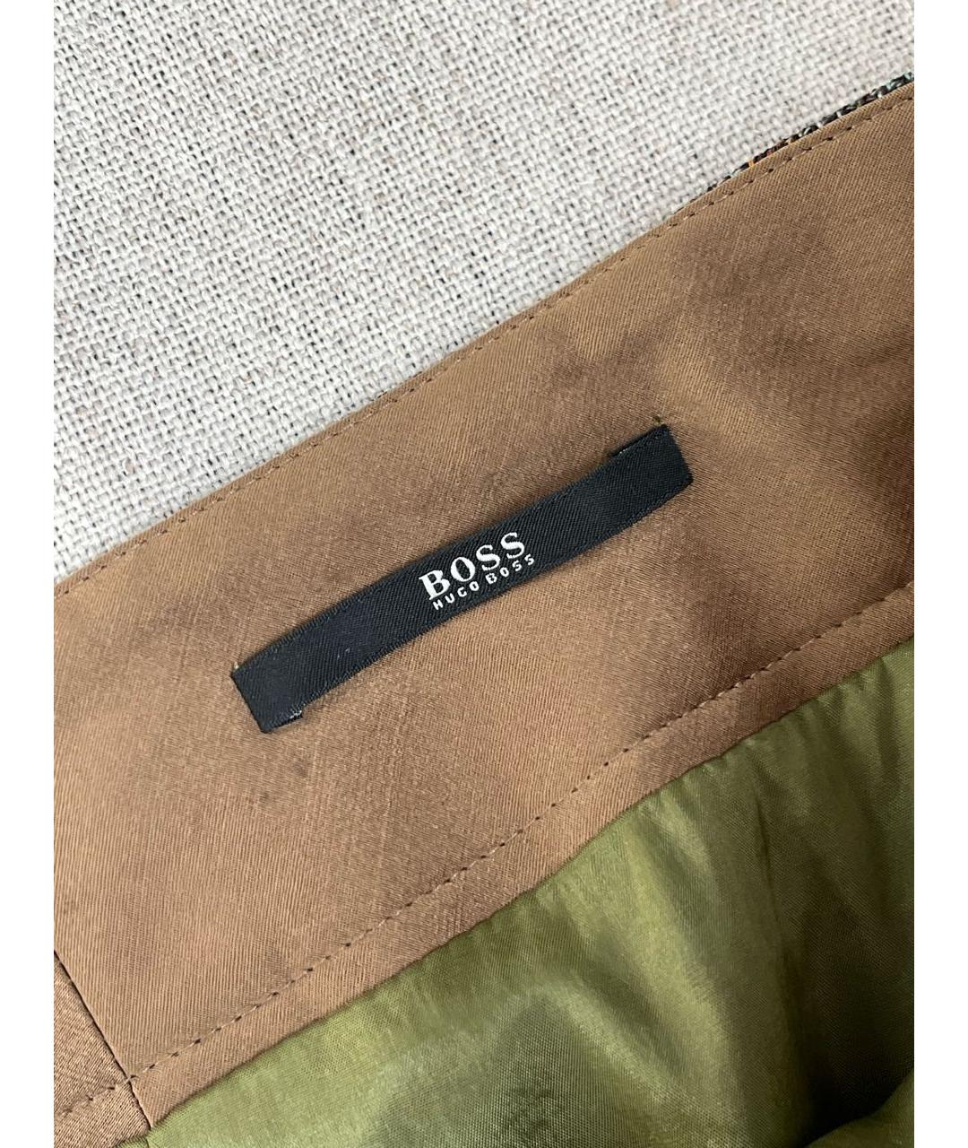 HUGO BOSS Серая шерстяная юбка миди, фото 6