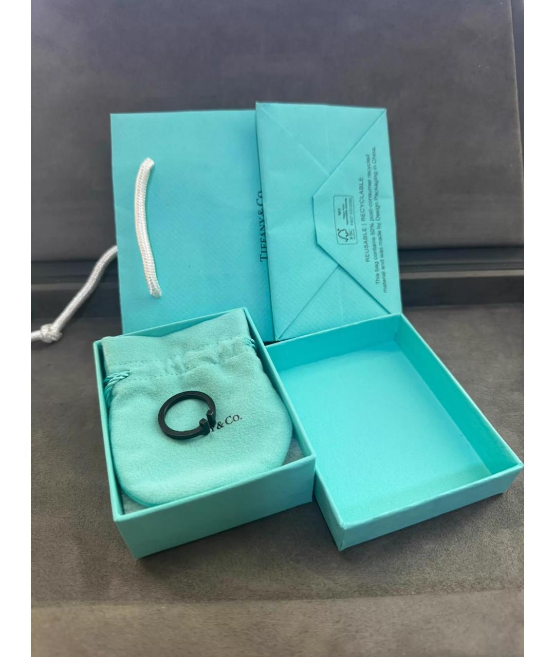 TIFFANY&CO Черное металлическое кольцо, фото 2
