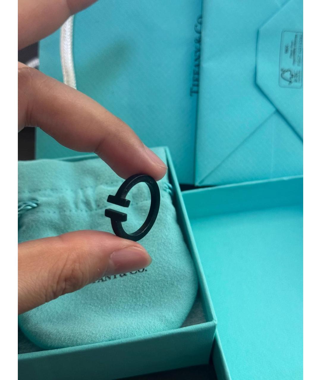 TIFFANY&CO Черное металлическое кольцо, фото 4