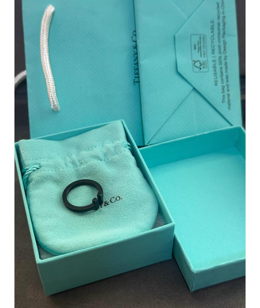 TIFFANY&CO Черное металлическое кольцо, фото 10