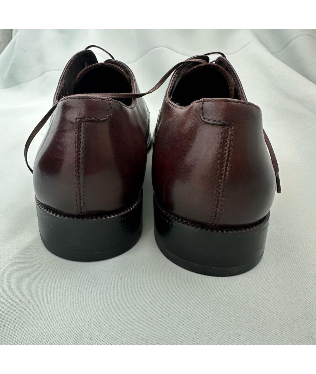 ERMENEGILDO ZEGNA XXX Коричневые кожаные туфли, фото 2