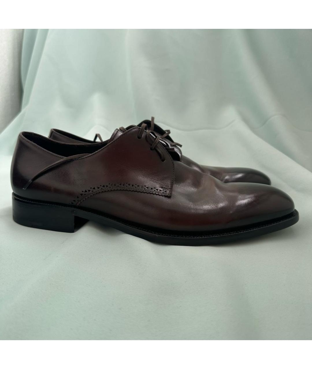ERMENEGILDO ZEGNA XXX Коричневые кожаные туфли, фото 9