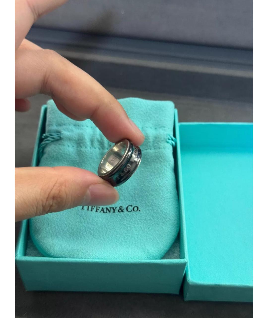 TIFFANY&CO Черное металлическое кольцо, фото 2