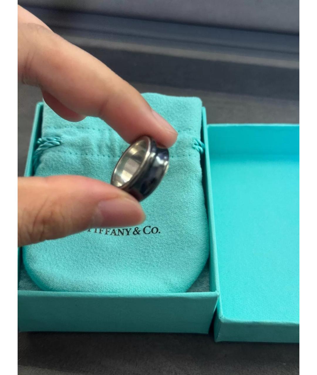 TIFFANY&CO Черное металлическое кольцо, фото 4