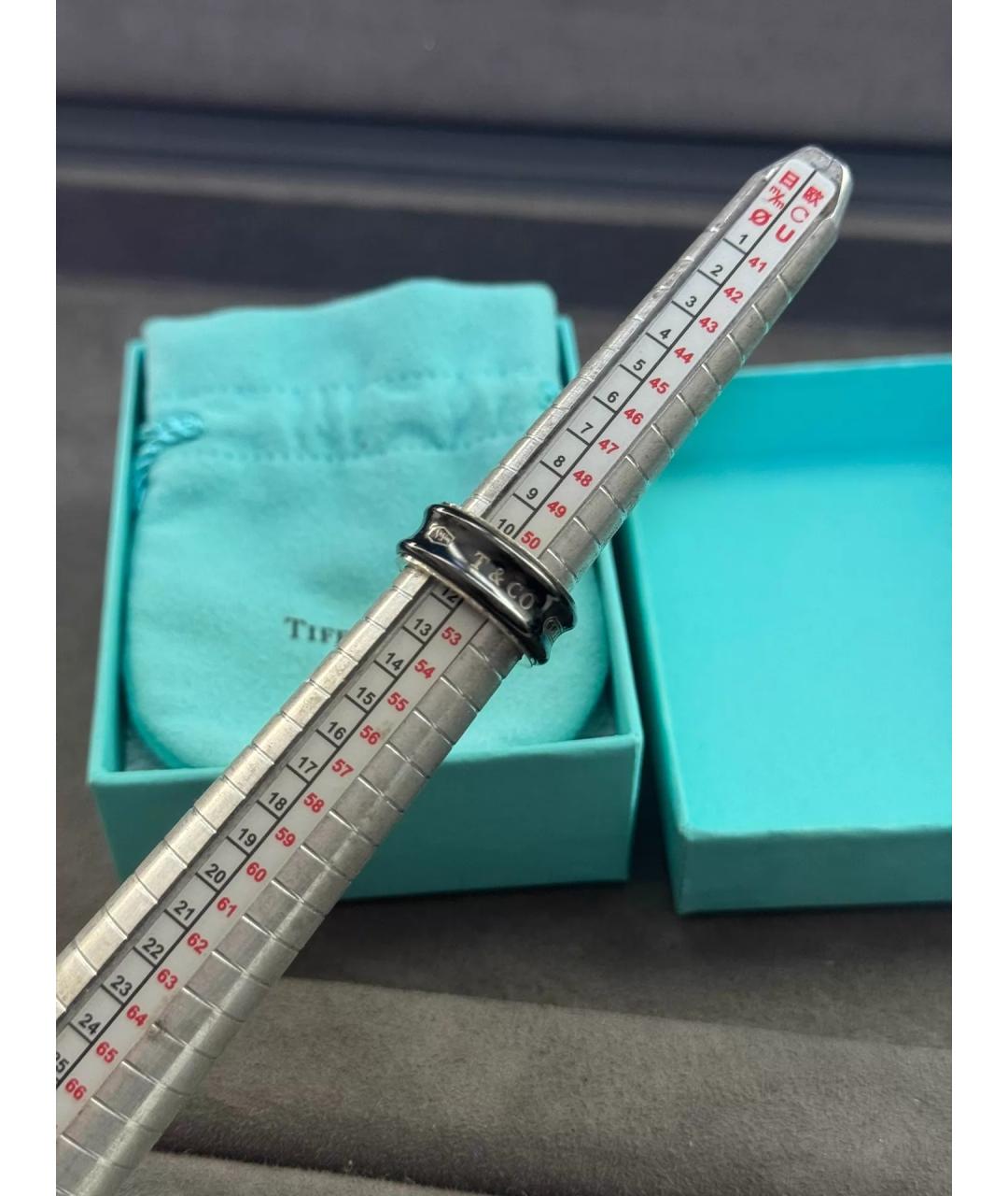 TIFFANY&CO Черное металлическое кольцо, фото 7