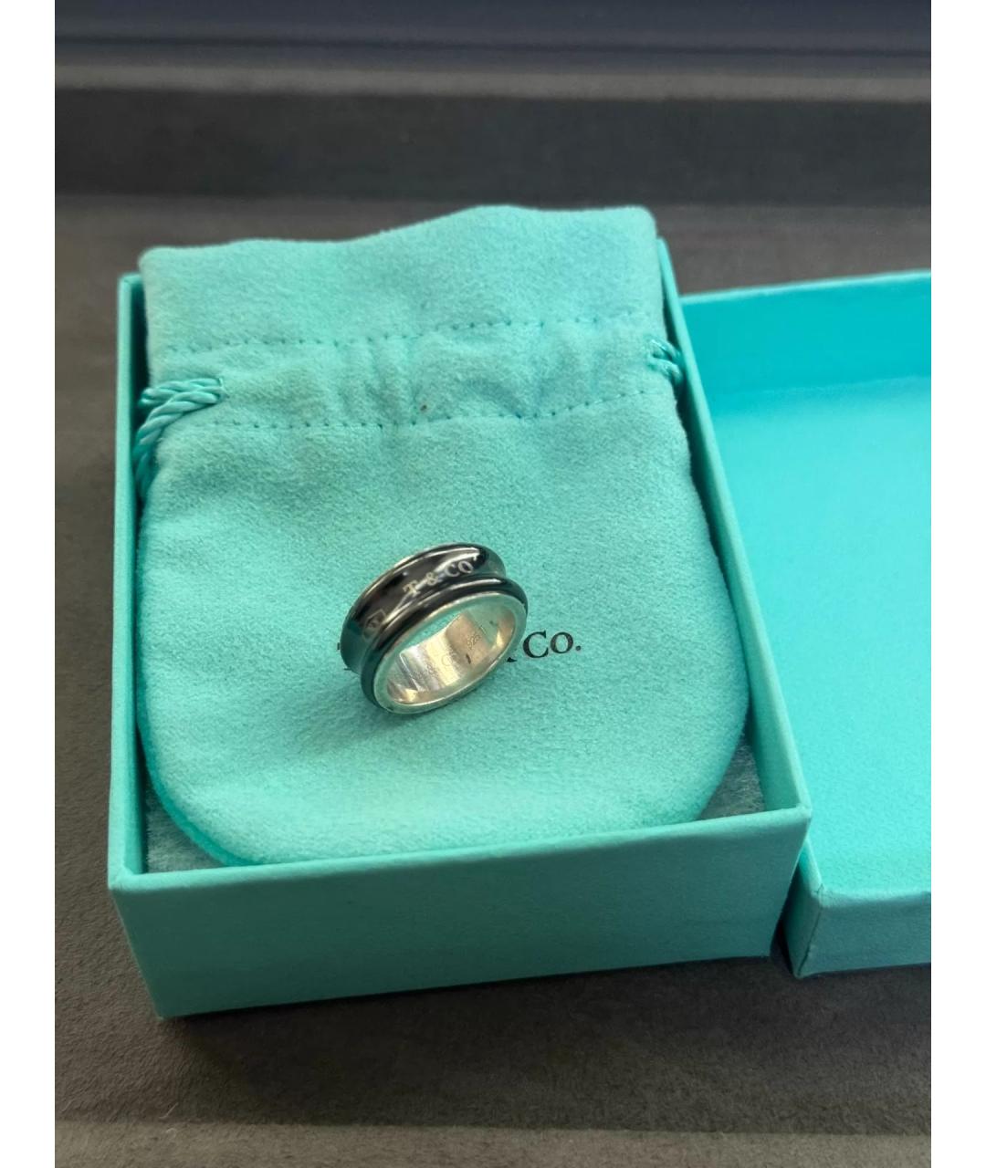 TIFFANY&CO Черное металлическое кольцо, фото 8