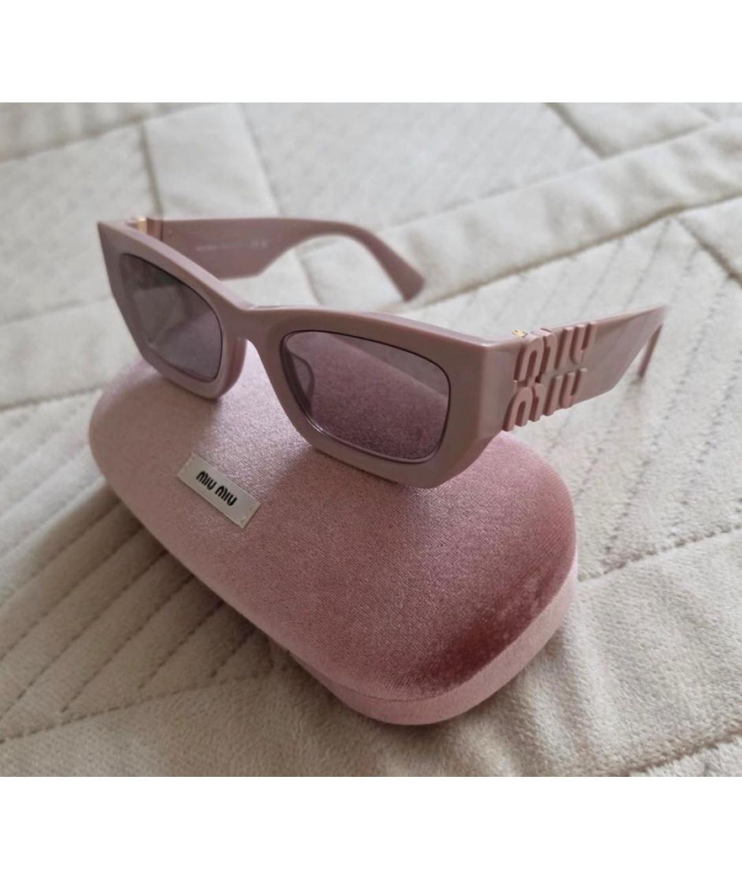 MIU MIU Розовые пластиковые солнцезащитные очки, фото 2
