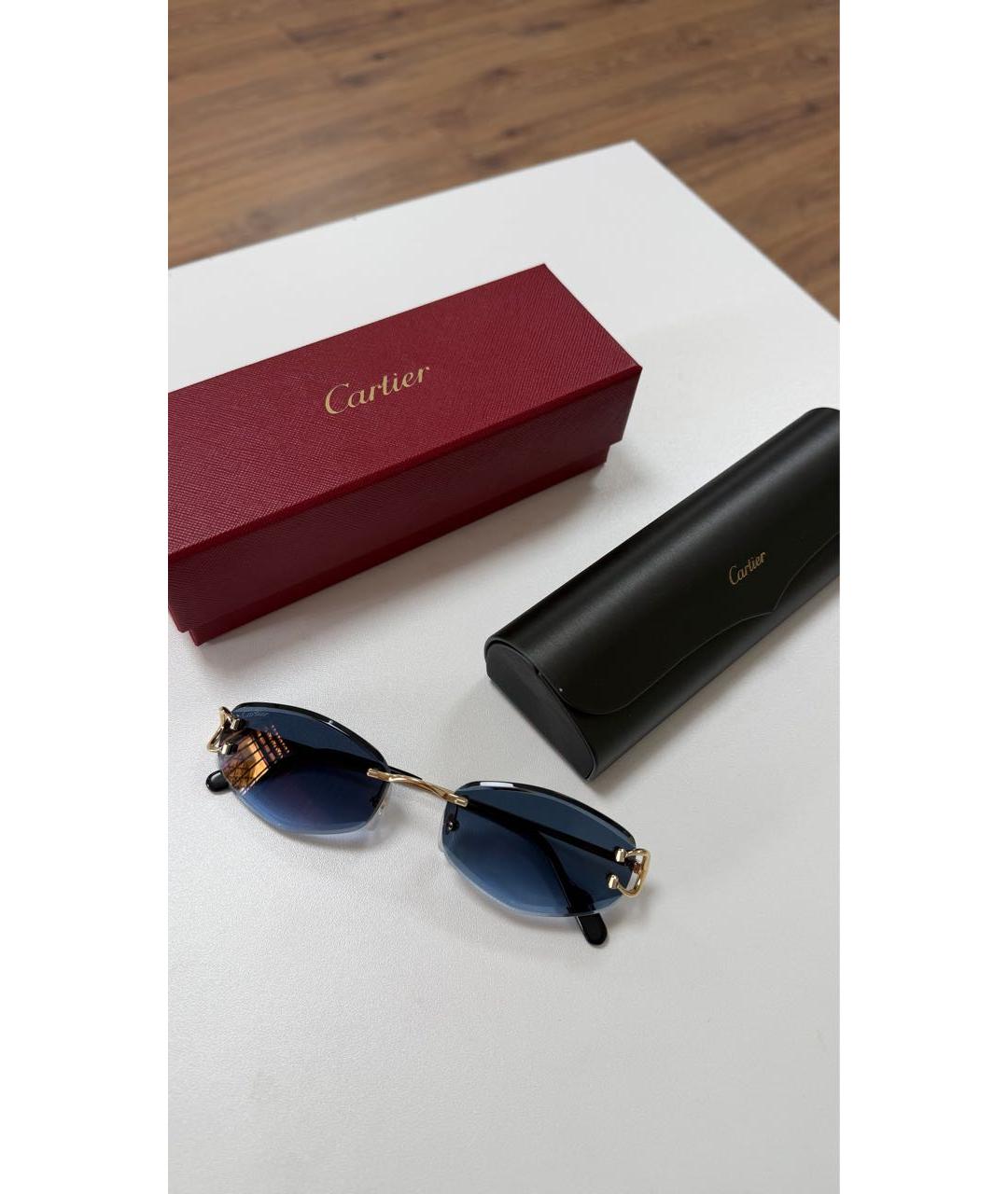 CARTIER Золотые металлические солнцезащитные очки, фото 4