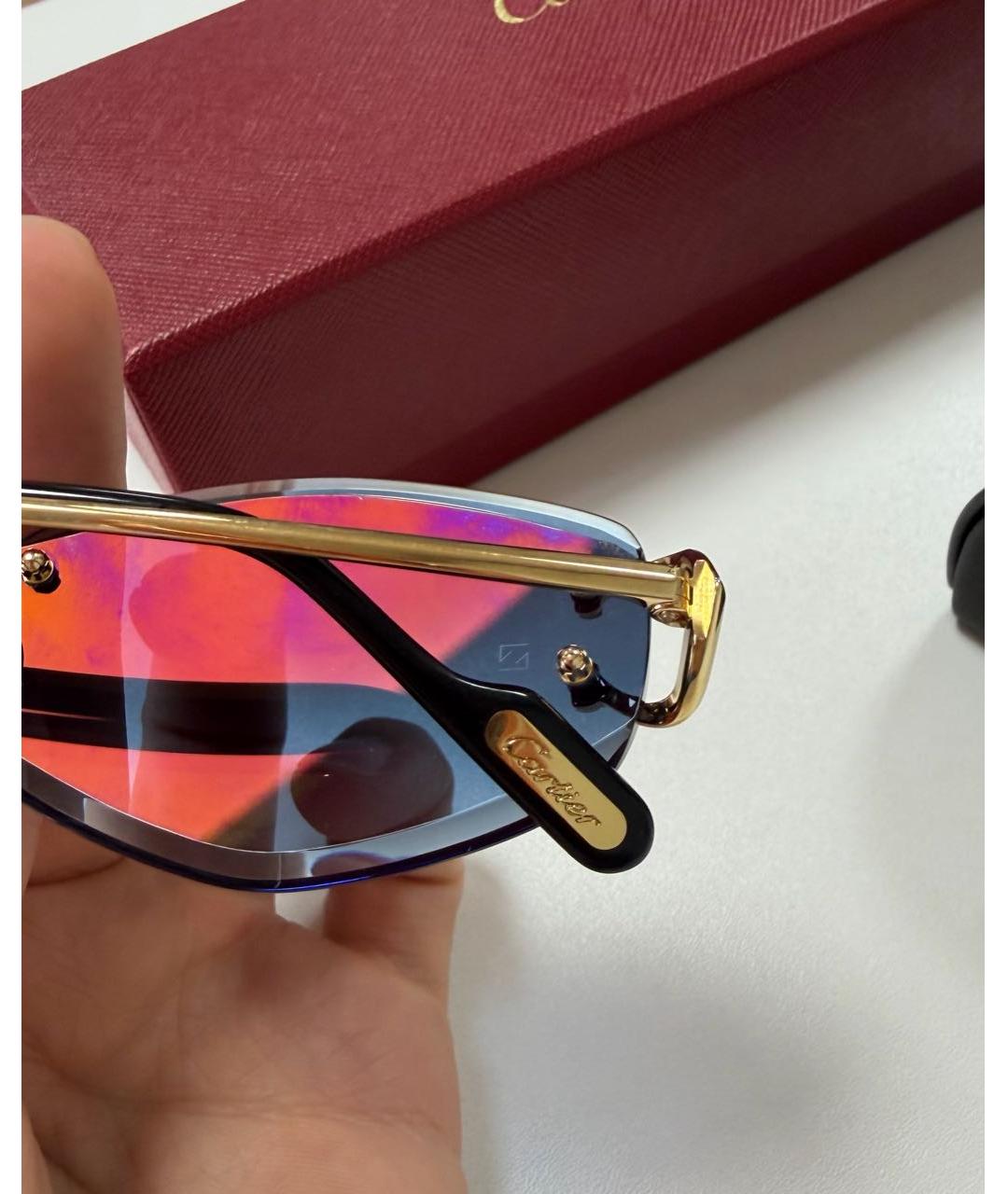 CARTIER Золотые металлические солнцезащитные очки, фото 5