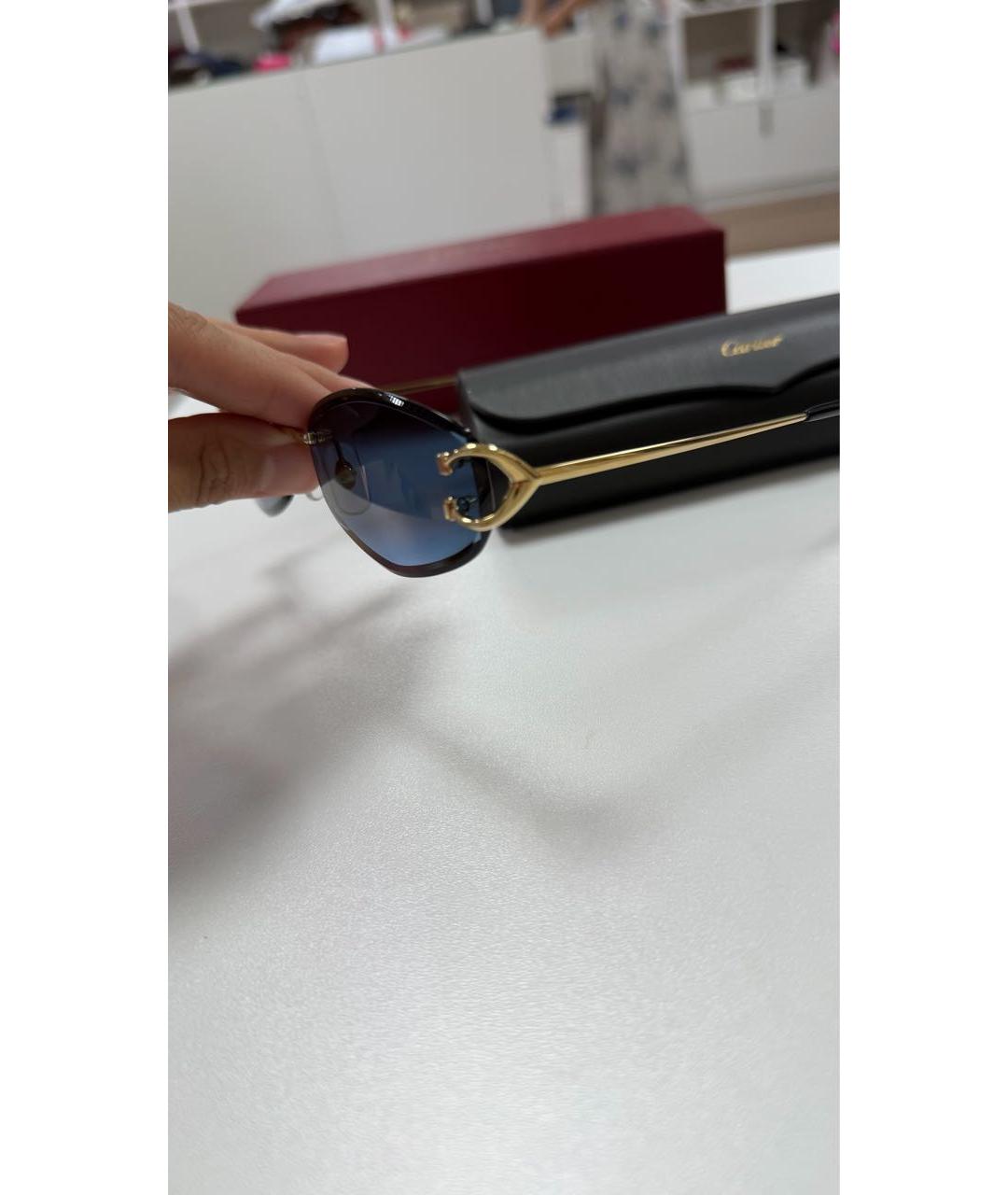 CARTIER Золотые металлические солнцезащитные очки, фото 2