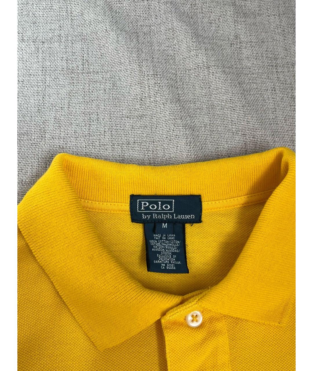 RALPH LAUREN Желтое хлопковое поло с коротким рукавом, фото 4