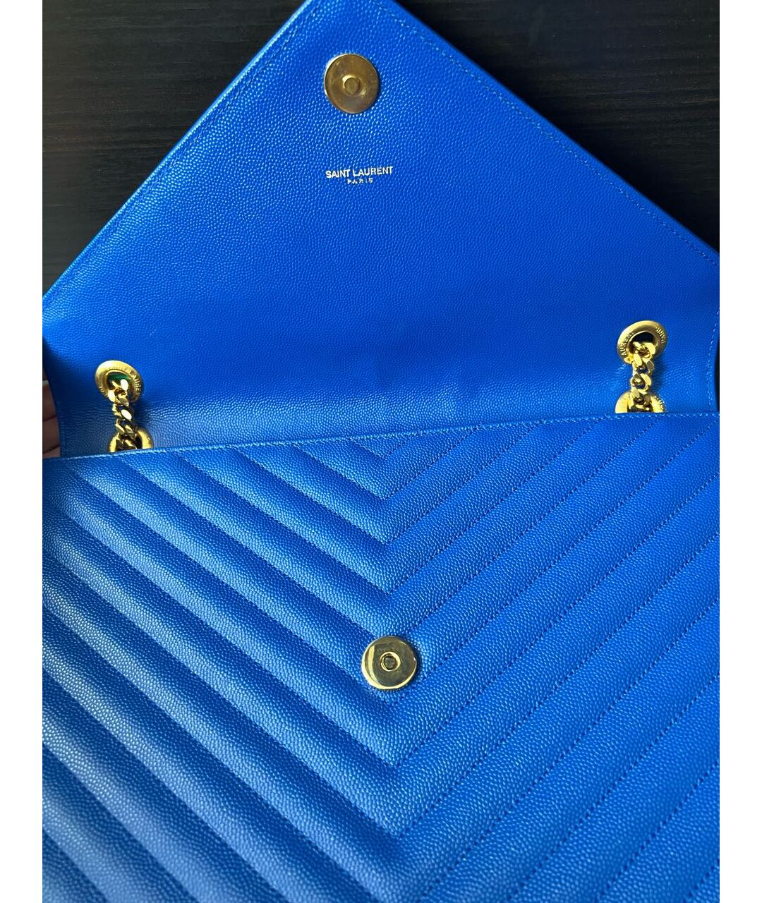 SAINT LAURENT Синяя кожаная сумка через плечо, фото 7