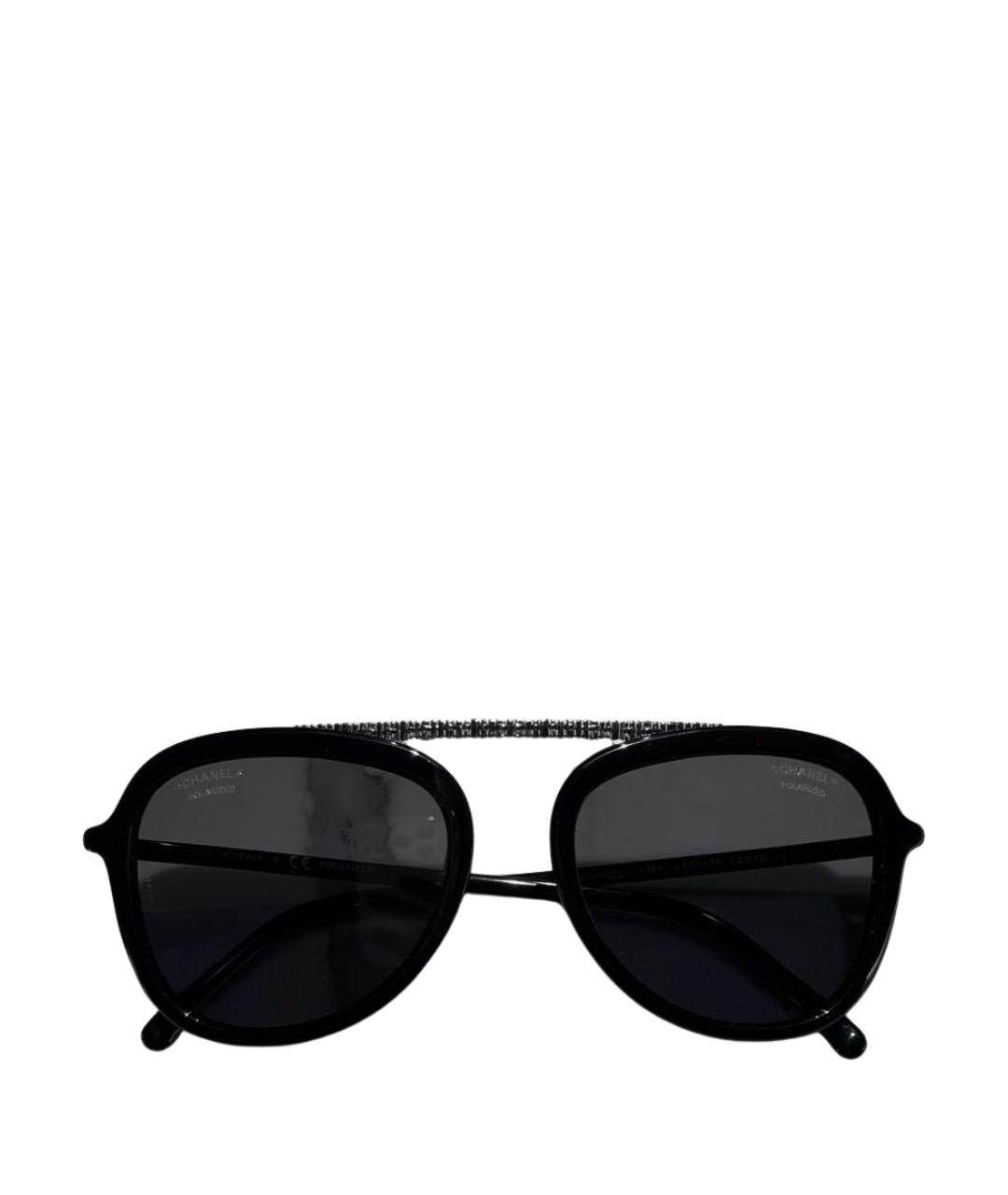 CHANEL Черные пластиковые солнцезащитные очки, фото 1