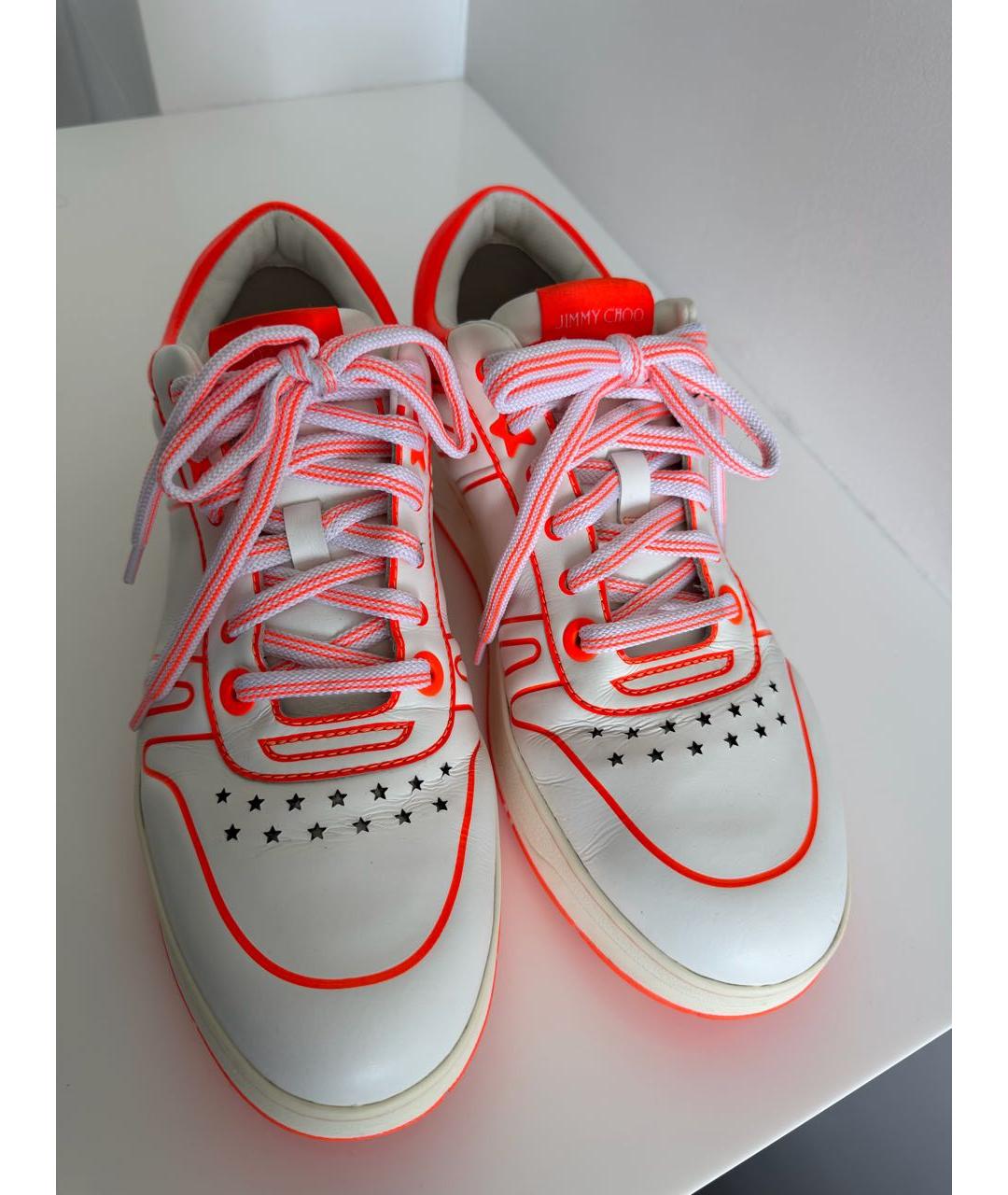 JIMMY CHOO Белые кожаные кеды, фото 2