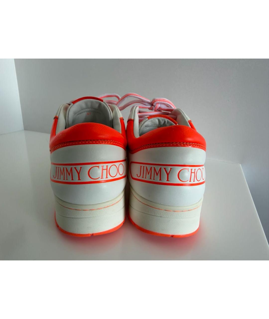 JIMMY CHOO Белые кожаные кеды, фото 4
