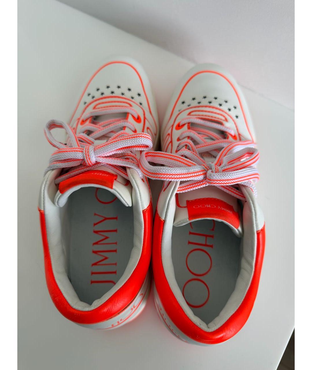 JIMMY CHOO Белые кожаные кеды, фото 3