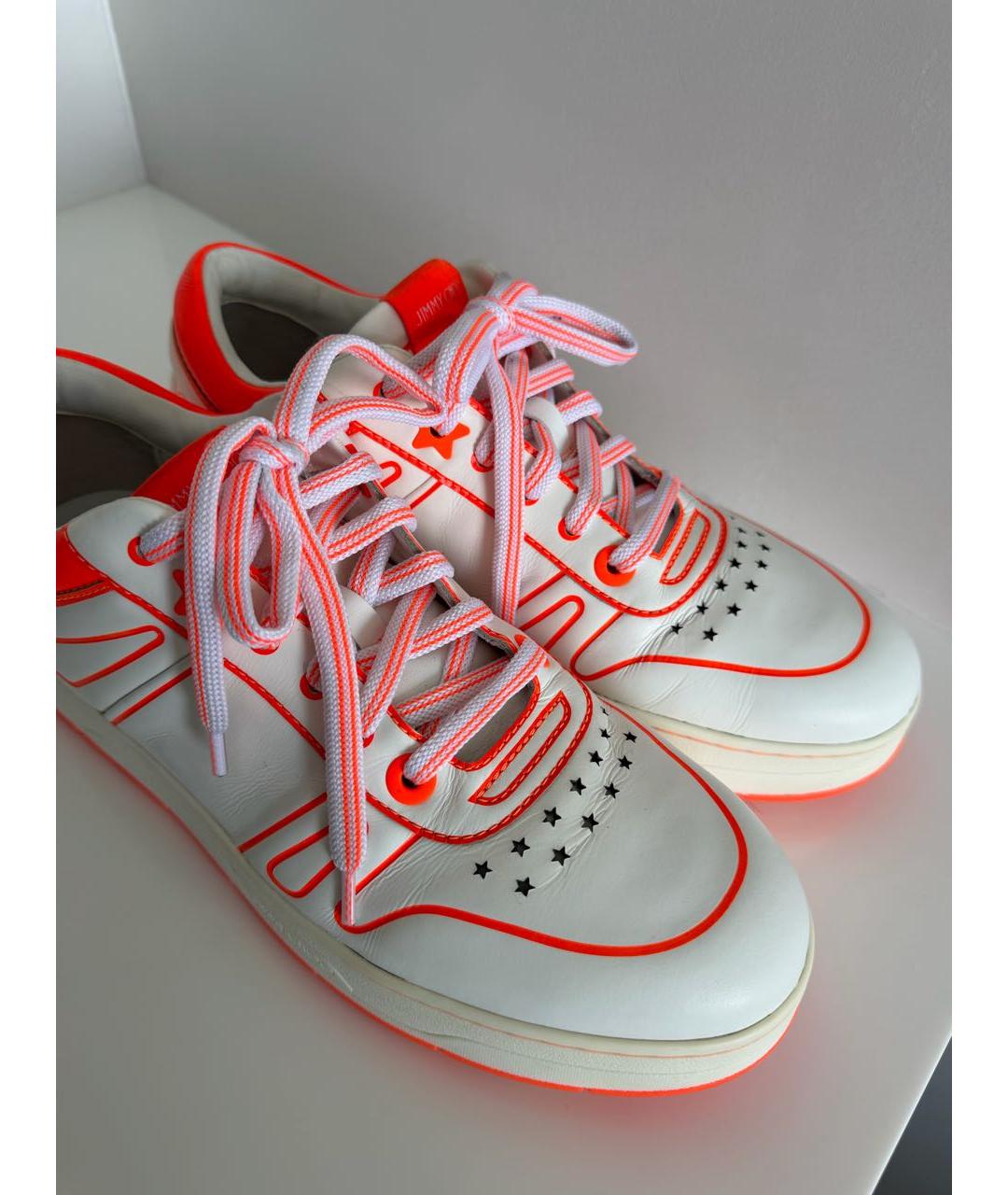 JIMMY CHOO Белые кожаные кеды, фото 5