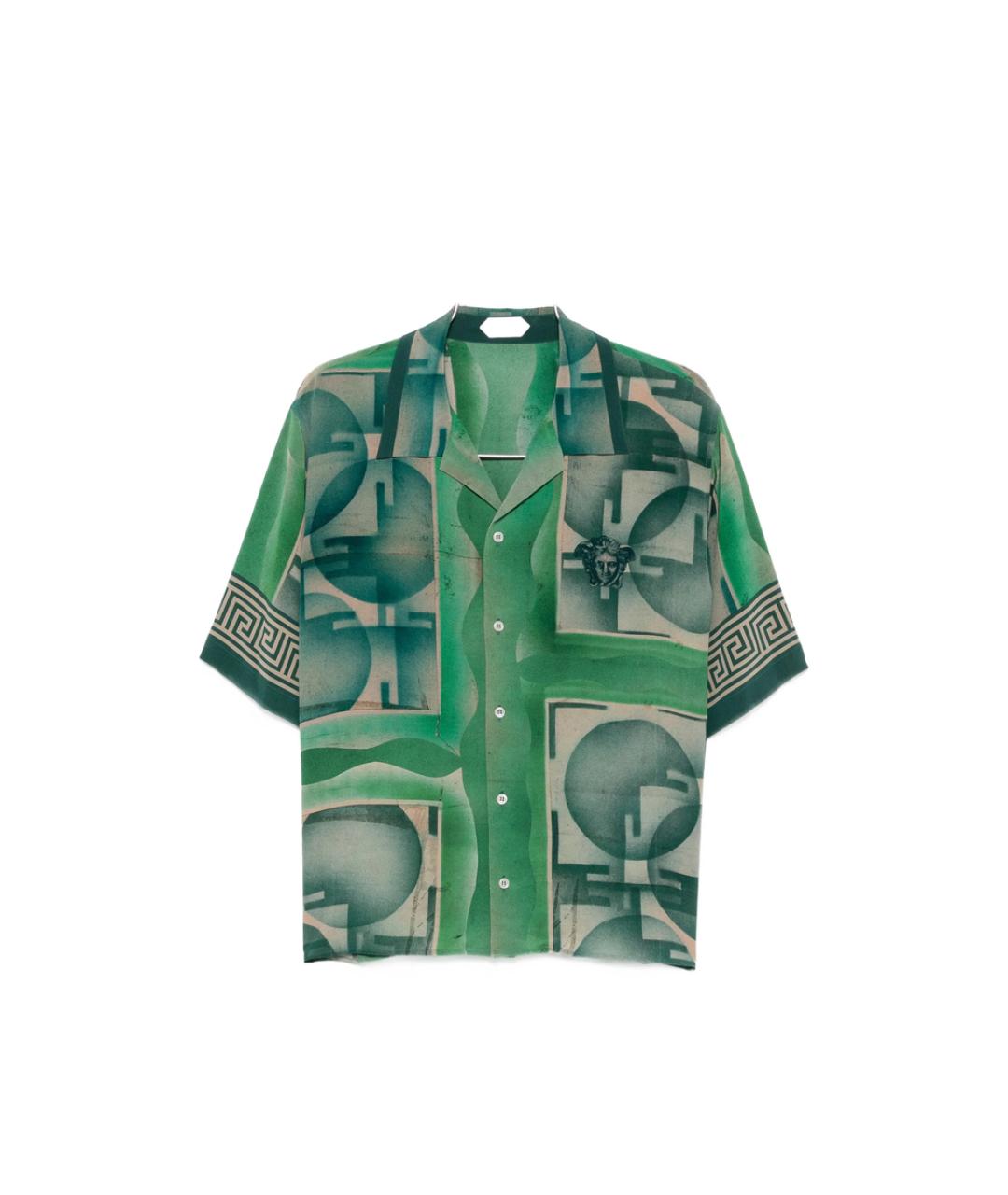 VERSACE Зеленая шелковая кэжуал рубашка, фото 1
