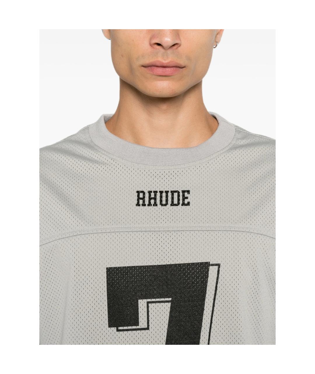 RHUDE Серая футболка, фото 5