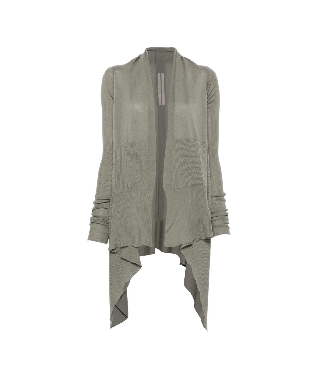 RICK OWENS Серый шерстяной кардиган, фото 1