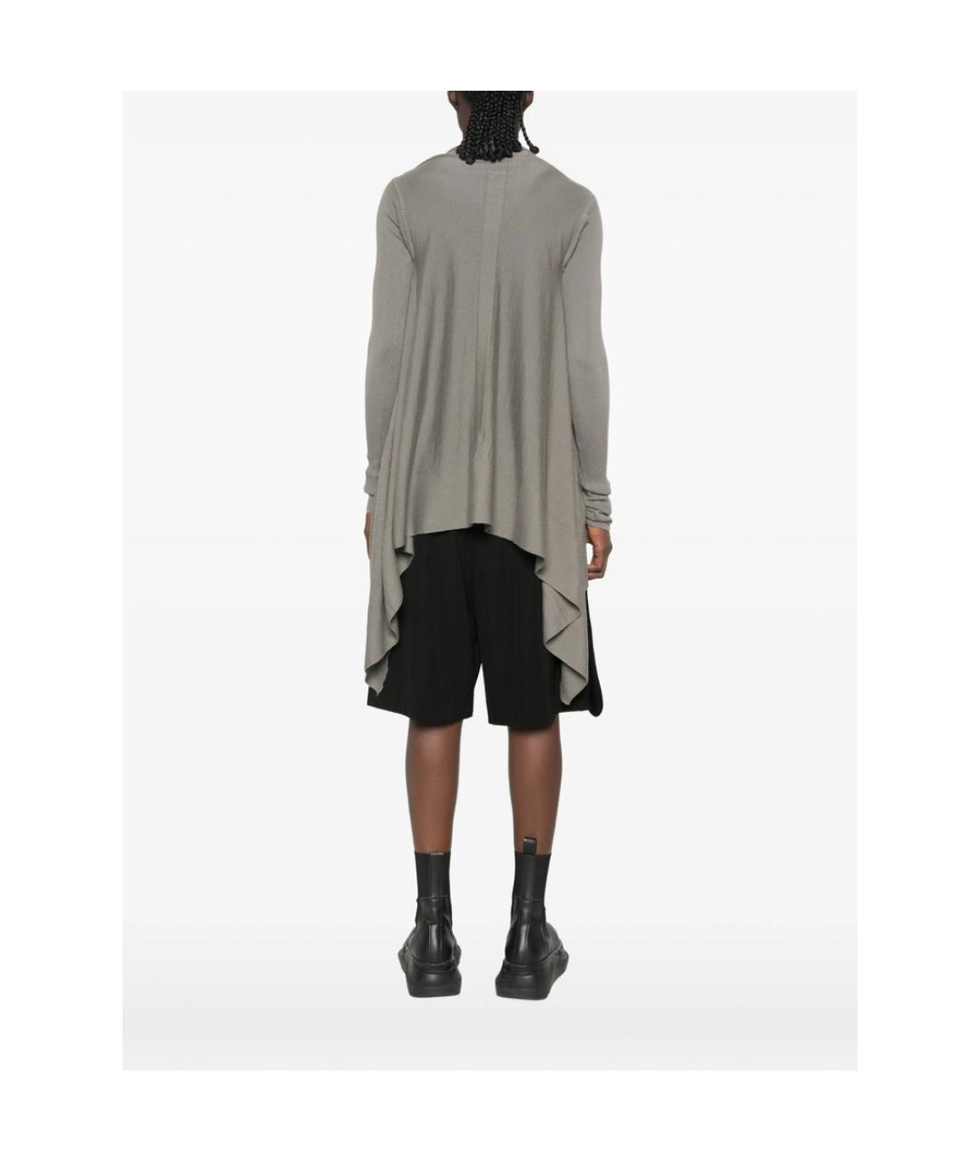 RICK OWENS Серый шерстяной кардиган, фото 4
